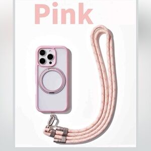TORRAS Phone Lanyard Crossbody with 2 Phone Tabs, Pink